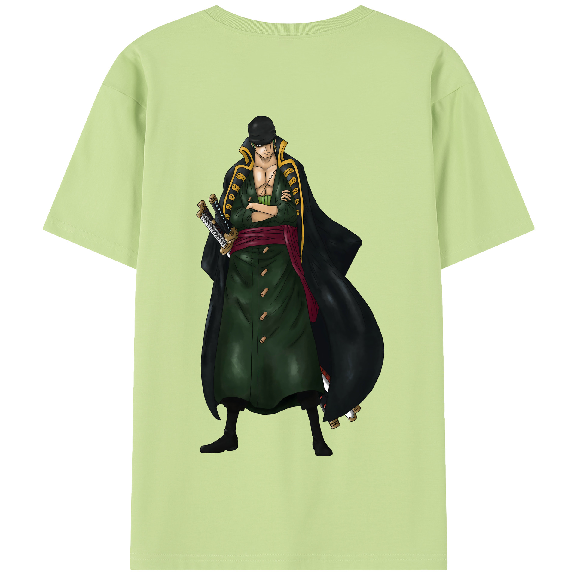 ワンピース ロロノア・ゾロ ONE PIECE Roronoa Zoro 綿100％半袖Tシャツ（背面プリント）